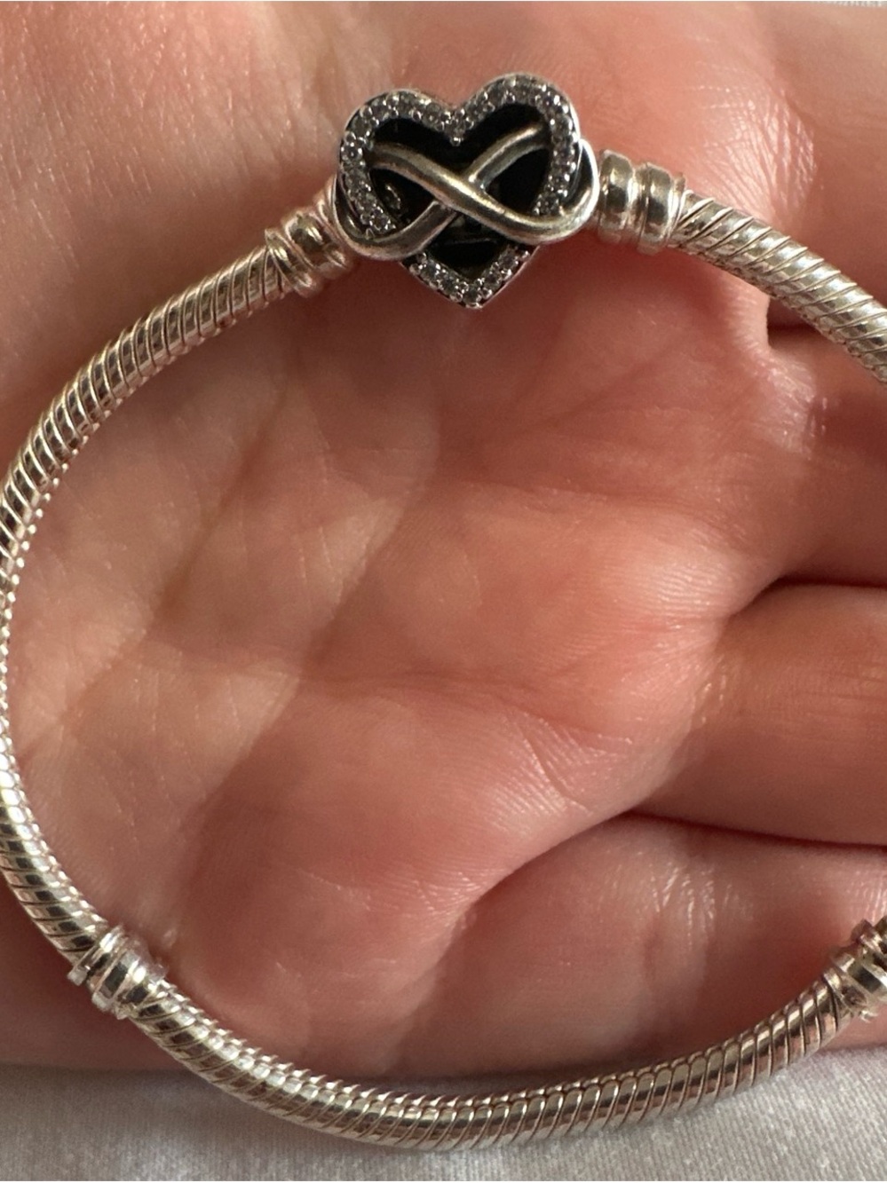 Pandora Silver Heart Infinity Charm Bracelet - Silver